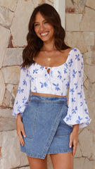 Jamaya Mini Skirt - Blue Denim