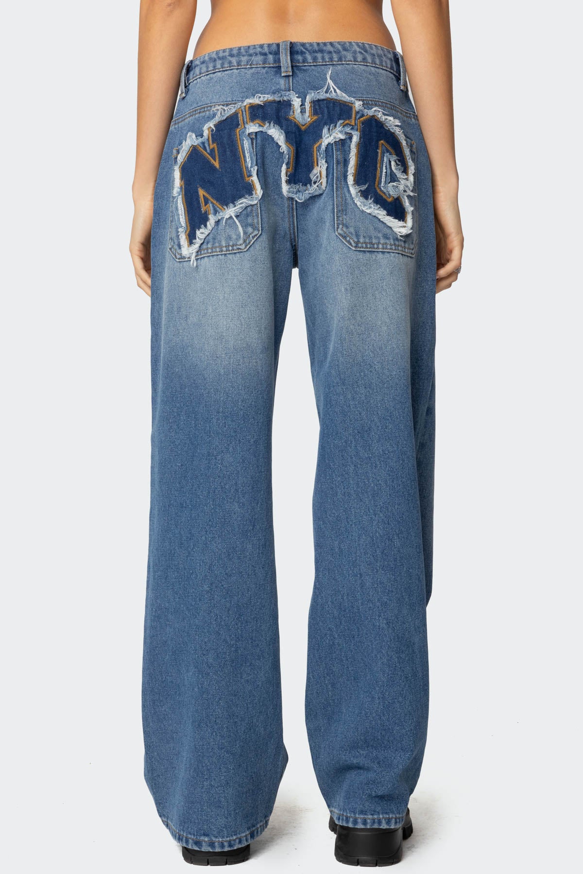 Nyc Washed Low Rise Baggy Jeans